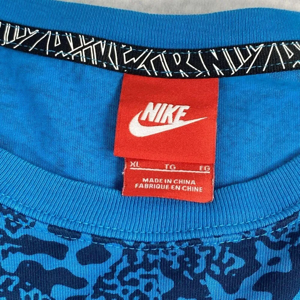 Nike Retro Air Pivot 1982 Print Long Sleeve Shirt Size XL Blue Camo‎ 646282-413
